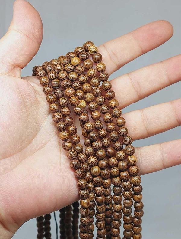 Bileklik Boy Venge Ağacı Ahşap Yarım Dizi 6mm (51370) (18CM UZUNLUĞUNDADIR) - Image 1