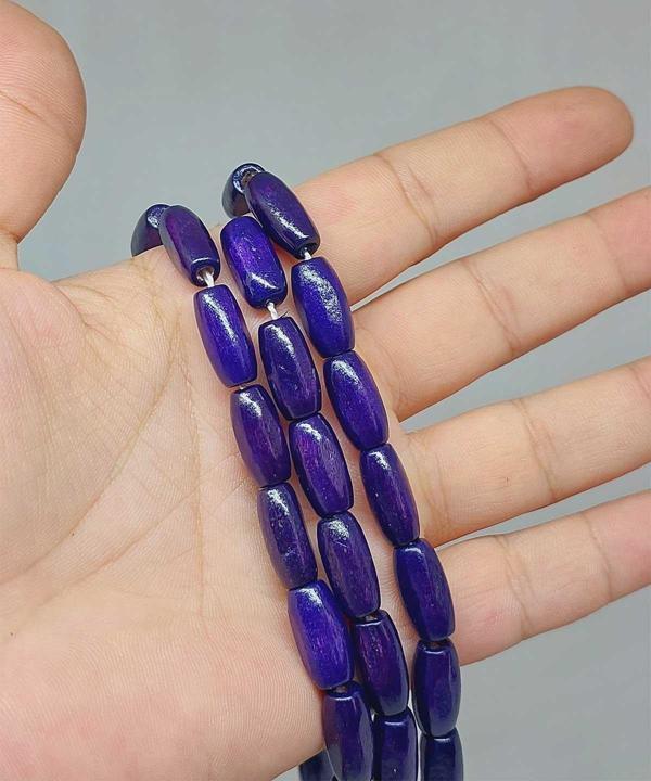 Bileklik Boy Yarım Dizi Ahşap Silindir Kesim 7*14mm Mor (51426) (18CM UZUNLUĞUNDADIR) - Image 1