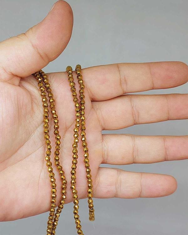 Hematit Taşı Faset Kesim 3mm Dizi (52424) - Image 1