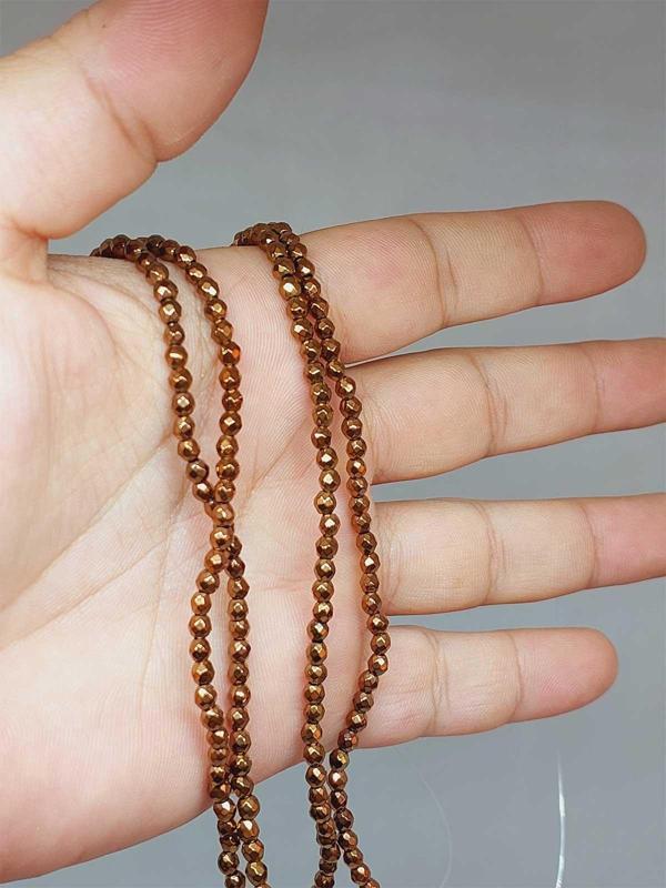 Hematit Taşı Faset Kesim 3mm Dizi (52428) - Image 1