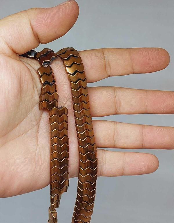 Hematit Taşı Şekilli Çift Delikli 4.5*12mm Dizi (52312) - Image 1