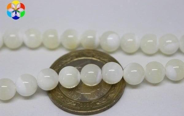 Sedef Taşı 7mm/5 Adet (beyaz) - Image 1
