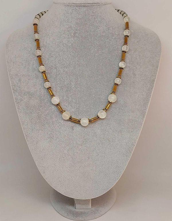 Selenit & Hematit Taşı Tasarım Unisex Kolye (45086) - Image 1