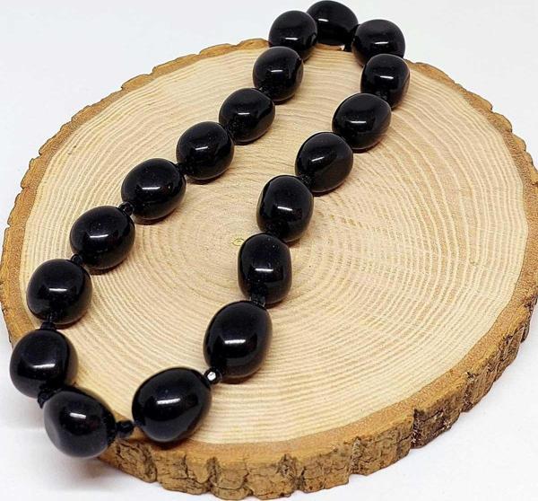 Obsidyen Taşı Şekilli YARIM Dizi (44605) (18cm uzunluğundadır) - Image 1