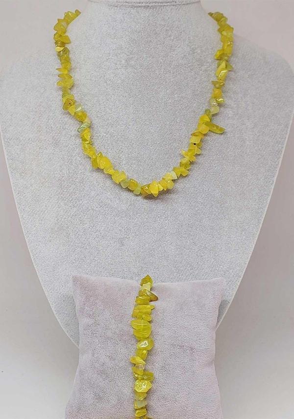 Peridot (Zebercet) Taşı Küçük Taşlar Kolye & Bileklik Seti (52154) - Image 1