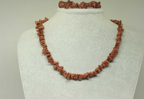 Yıldız Taşı Kahverengi Küçük Taşlar Kolye & Bileklik Seti (22225) - Image 1