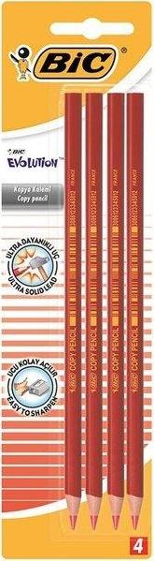 Bic Evolution 4'lü Kırmızı Kopya Kalemi - Image 1