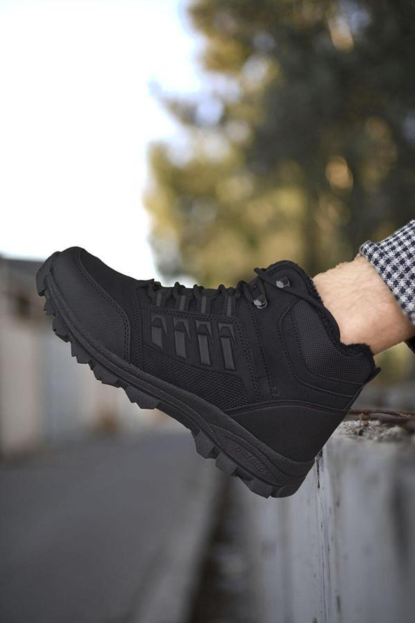 X-Step X6 Siyah Termal Kürklü Kışlık Erkek Bot Ayakkabı - Image 1