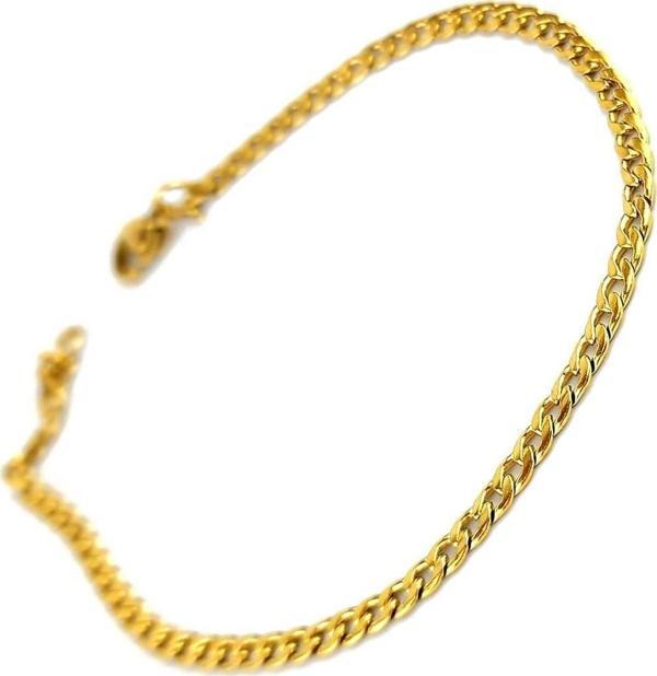 316 L Antı Alerjık Cerrahi Çelik Altın Kaplama Panzer Erkek Zincir Bileklik - Image 1