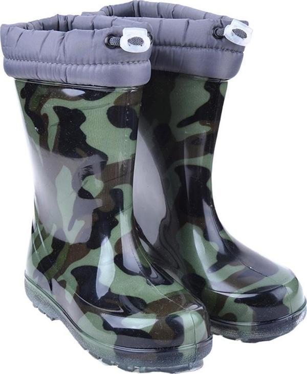 Serabian Pf-580 Haki Termal Kürklü Erkek Çocuk Çizme Bot Ayakkabı - Image 1