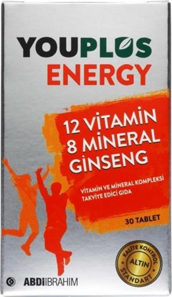 Youplus Energy 12 Vitamin 8 Mineral Ginseng 30 Tablet - Image 1