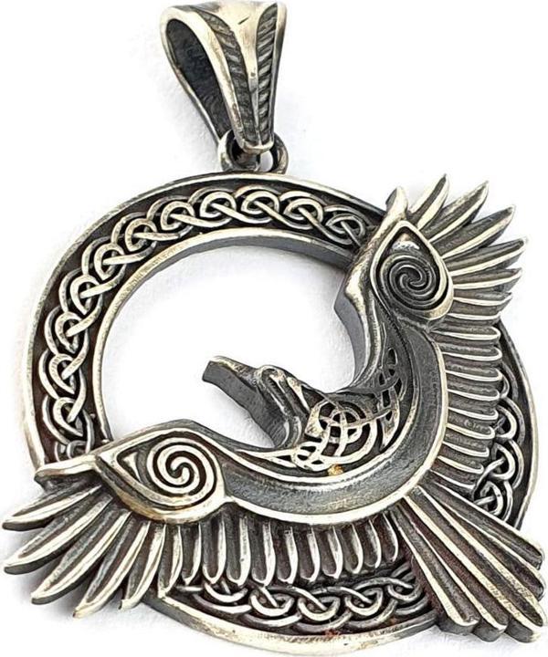 925Ayar Gümüş Kartal Figürlü Tasarım Kolye Ucu - Image 1