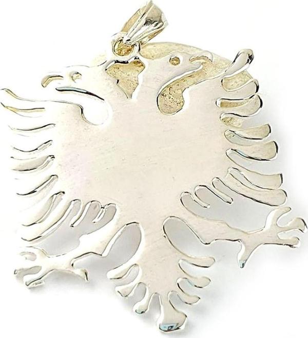 Arnavut Bayrağı Gümüş Kolye Ucu - Image 1