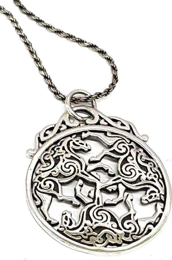 At Tasarımlı Gümüş Kolye Ucu - Image 1