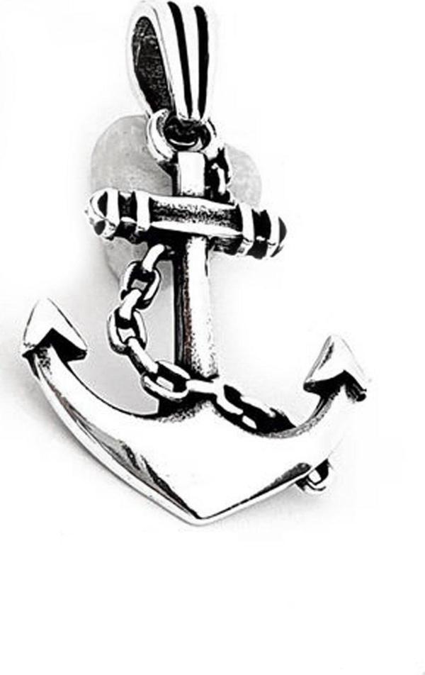 Çapa Figürlü Gümüş Tasarım Kolye Ucu - Image 1