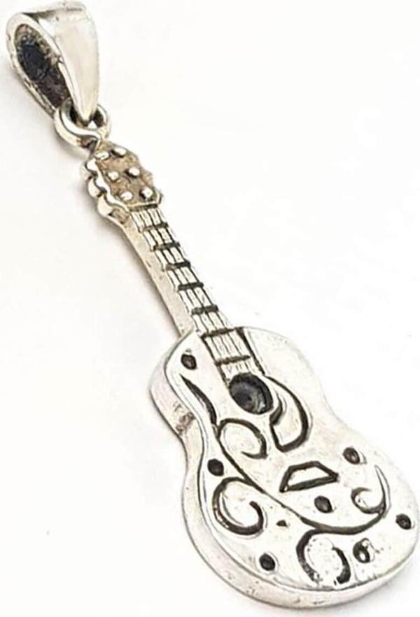 Gitar Tasarımı Gümüş Kolye Ucu - Image 1