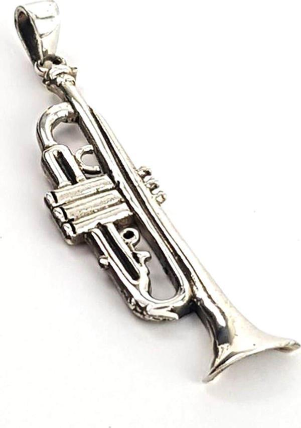 Saksafon Tasarımı Gümüş Kolye Ucu - Image 1