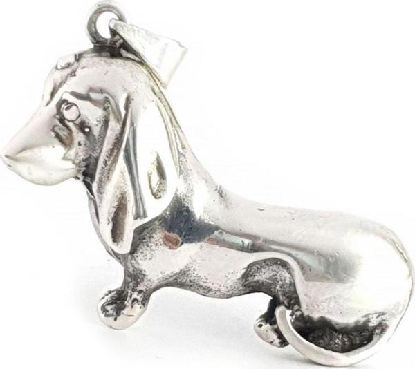 Gümüş Tasarım Sevimli Köpek Kolye Ucu - Image 1