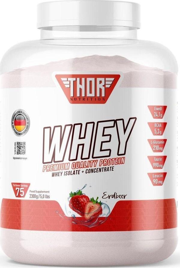 Thor Nutrition 2.3 Kg Whey Protein 75 Servis Çilek Aromalı+ Shaker Hediye  - Image 1