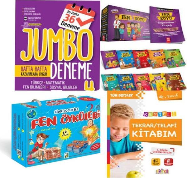 4. Sınıf Jumbo Tüm Dersler Deneme+ Fen Köyü +Telafi Tekrar Kitabım Ve Bilge Çocuk Ile Fen Öyküleri - Model Eğitim Yayınları - Image 1
