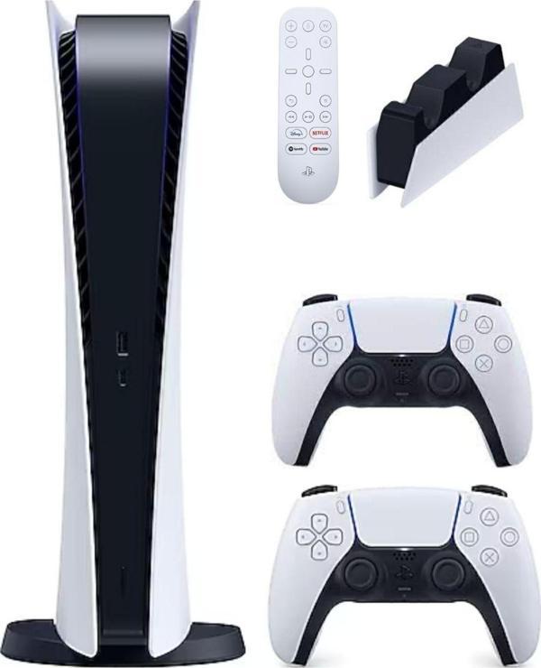 Sony Playstation 5 Dijital - 2. Dualsense Ps5 Kol - Şarj İstasyonu - Medya Kumandası Oyun Konsolu (İthalatçı Garant - Image 1