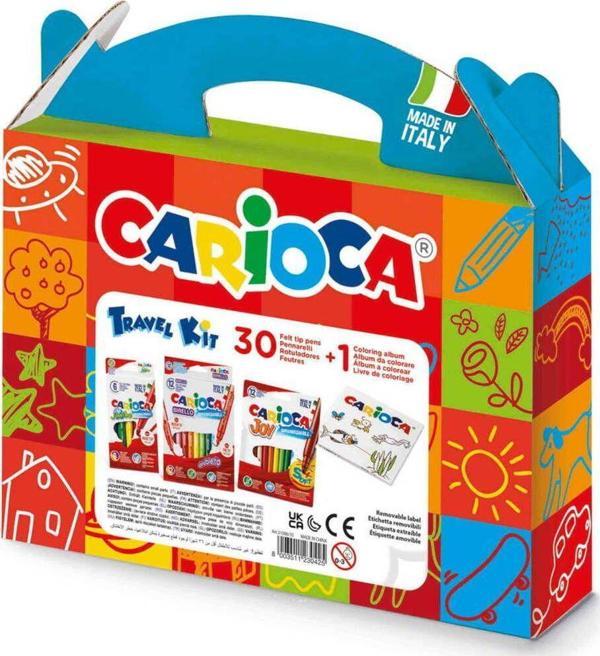 Carioca Süper Yıkanabilir Keçeli Kalem Seyahat Seti (40668-40614-41457+boyama Kitabı) - Image 1