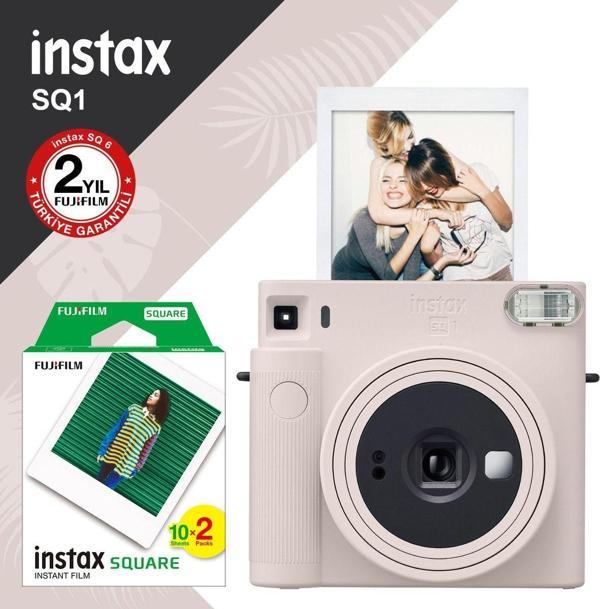 Instax Sq1 Beyaz Fotoğraf Makinesi Ve 20Li Kare Film - Image 1