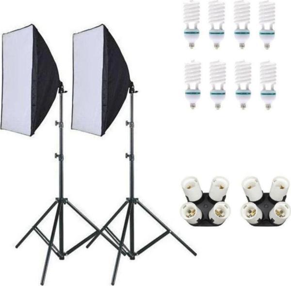 Mettzchrom Youtube Video Ve Fotoğraf 2Li Softbox Seti Sürekli Işık 4 Duy Softbox - Image 1