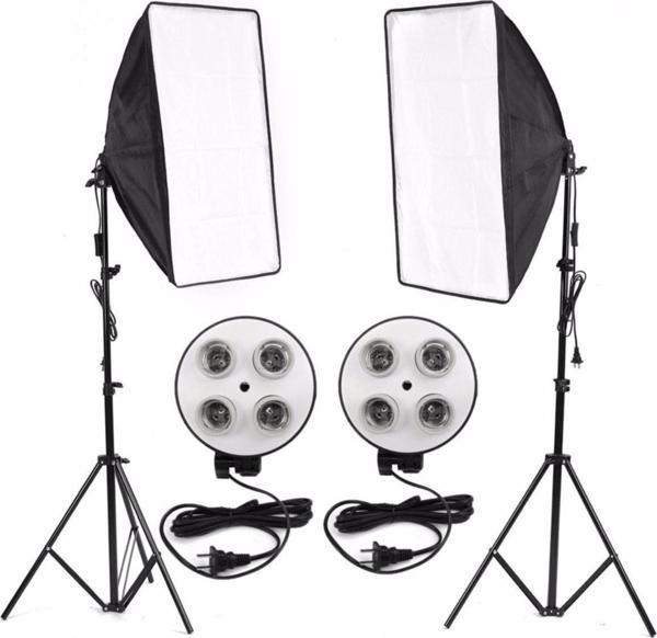 Mettzchrom Youtube Video Ve Fotoğraf 2Li Softbox Seti Sürekli Işık Softbox Lambasız - Image 1