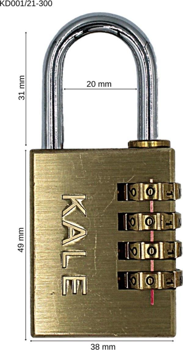 Kale Kilit Kale Şifreli Asma Kilit Pirinç 4 Haneli ( 38mm ) - Image 1