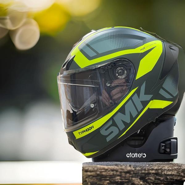 Smk Typhoon Thorn (ECE 22.06) Kapalı Kask - Neon Sarısı - Image 1