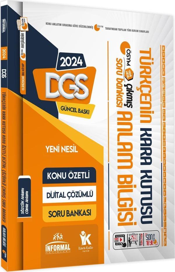 DGS Türkçenin Kara Kutusu ANLAM BİLGİSİ (Sözcük-Cümle)Dijital Çözümlü Konu Özetli Soru Bankası - Karakutu Yayınları - Image 1