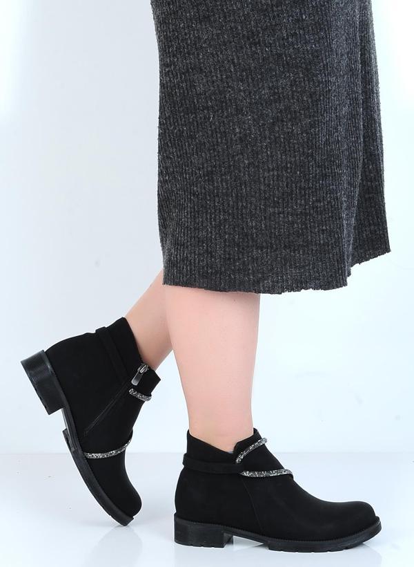 Alens 23-952 Siyah Zümrüt Kadın Düz Bot - Image 1