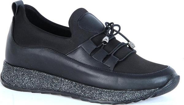 Ayakcenter 23-8010 Siyah Streçli Ayışığı Kadın Casual Ayakkabı - Image 1