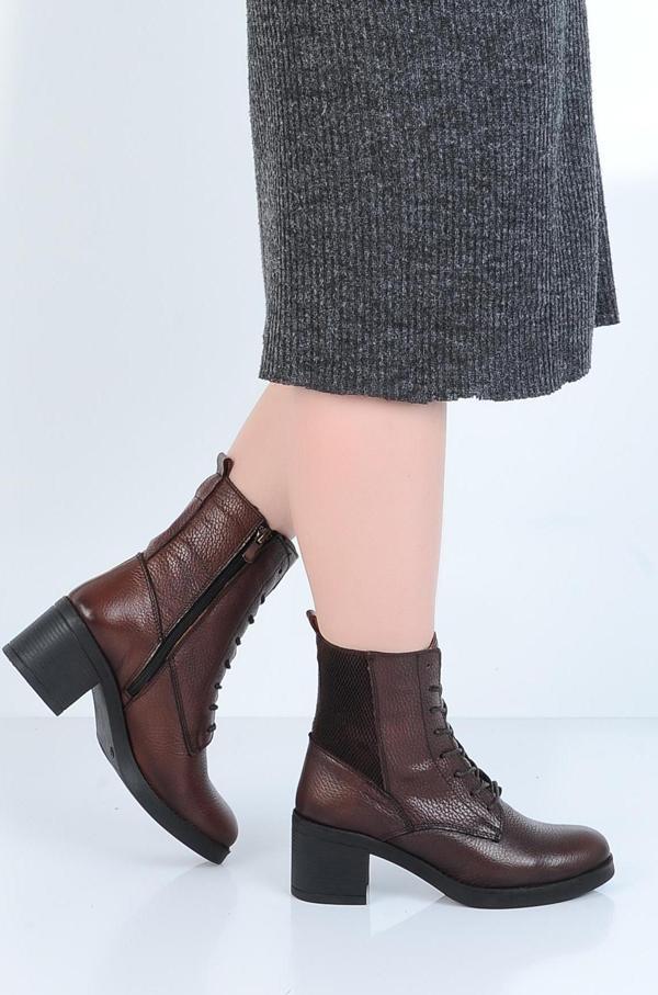 Bulldozer 240607 Kauçuk %100 Deri  6Cm Topuklu Kadın Bot - Image 1