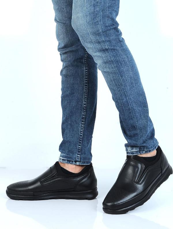 Tardelli 3738 Siyah Kauçuk Deri Erkek Casual Ayakkabı - Image 1
