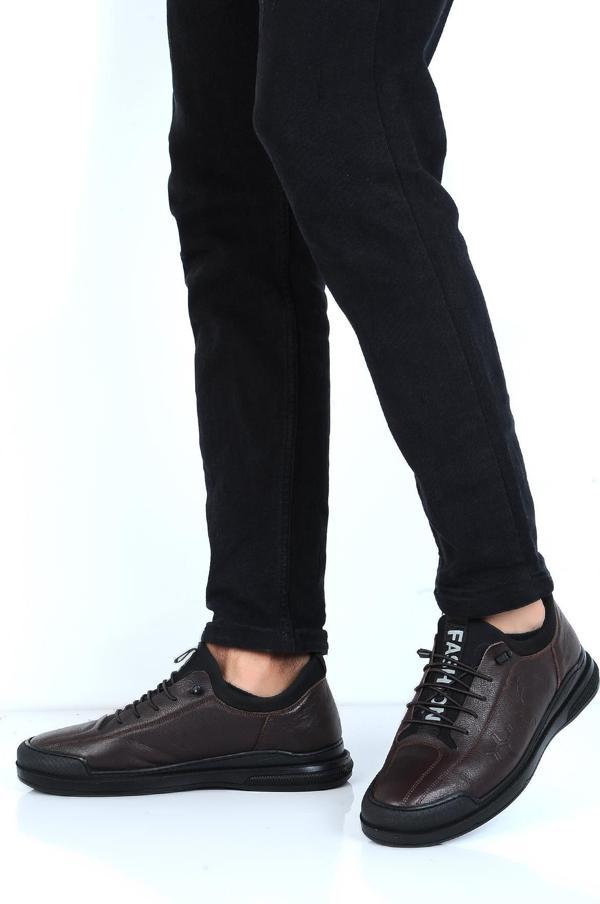 Tardelli 3747 Kahve Kauçuk Deri Erkek Casual Ayakkabı - Image 1