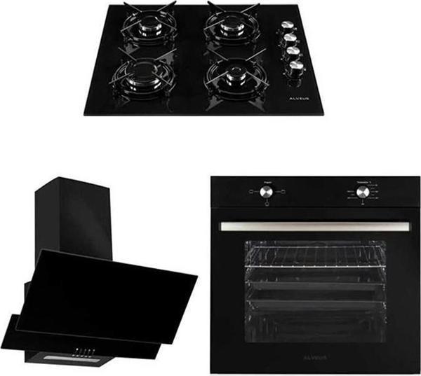 Alveus Siyah Ankastre Set ( Mfa 604 M Fırın - Gls 640 Bl Ocak - F17/60 Davlumbaz ) - Image 1