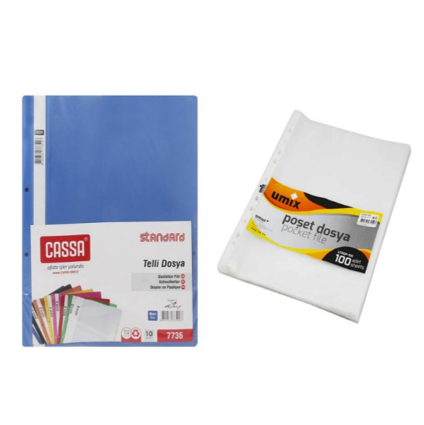 Cassa 10'lu Telli Dosya & Umix 100'lü Poşet Dosya - Image 1