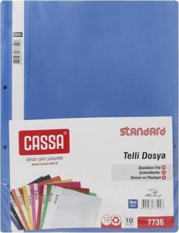 Cassa Standart 10'lu Telli Dosya Mavi - Image 1