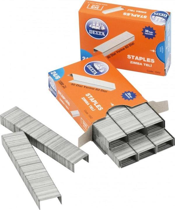 Delta Zımba Teli 24/6 Gümüş Renk 10 Paket Kod.1552 - Image 1