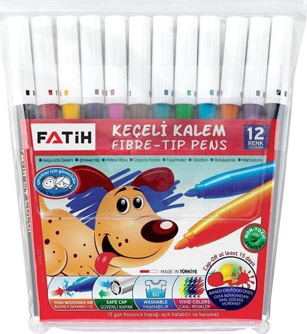 Fatih Keçeli Boya Kalemi 12 Renk - Image 1