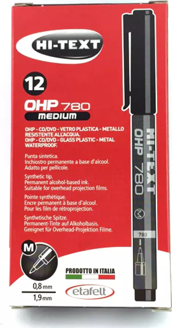 Hi-text Asetat Kalemi M Siyah 12 Li Set - Image 1