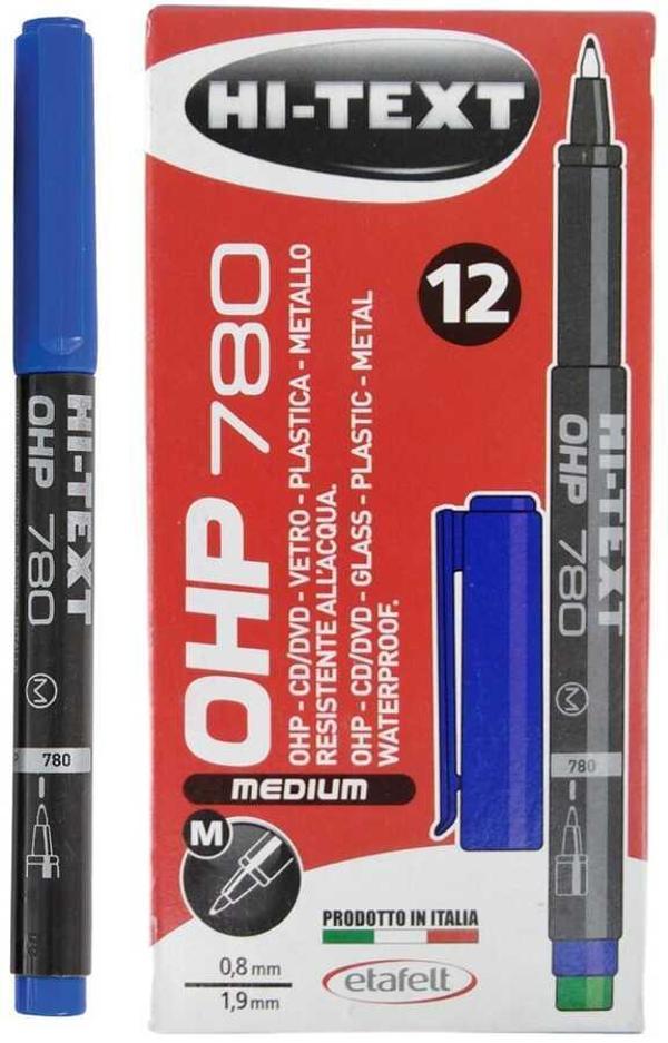 Silgili Asetat Kalemi Mavi 12 Adet Hı-text - Image 1