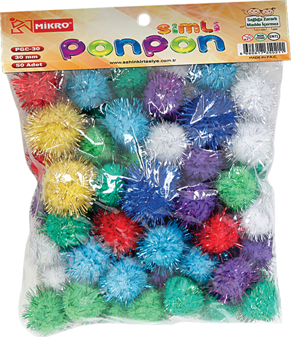 Mikro Simli Ponpon (10 Mm & 50 Adet ) - Image 1
