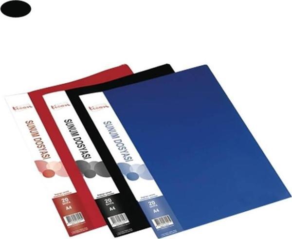 Ticon 20'li Sunum Dosyası 3 Adet (siyah-kırmızı-mavi) - Image 1