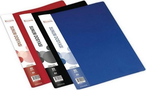 Ticon 80'li Sunum Dosyası 3 Adet (siyah-kırmızı-mavi) - Image 1