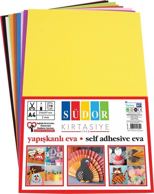 Südor A4 Yapışkanlı Eva 10 Lu Karışık Renk - Image 1