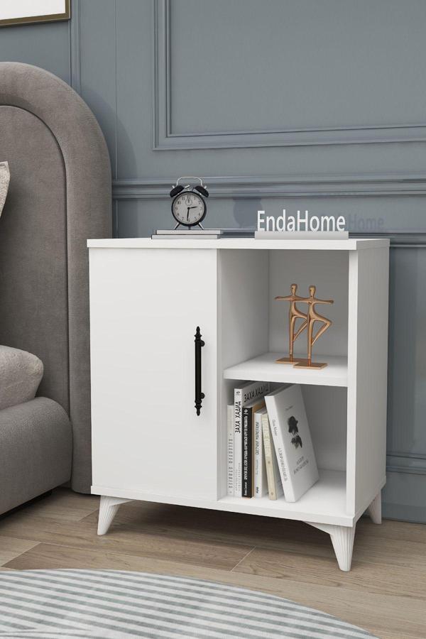 Enda Home Kommen Tek Kapaklı 2 Açık Bölmeli Komodin - Image 1
