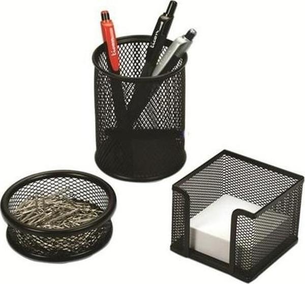 Temat 3'lü Ofis Seti Kalemlik  Siyah - Image 1